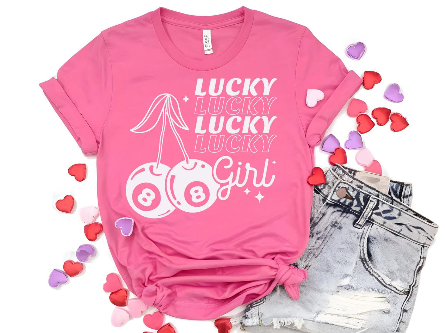 Lucky girl pink shirt