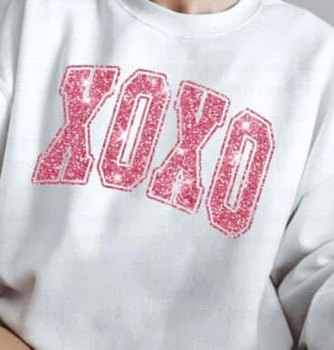 Pink XOXO crew neck sweater