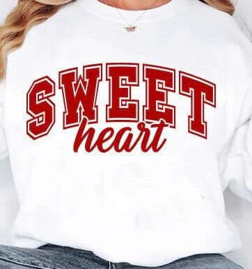 Sweetheart crew neck sweatshirt