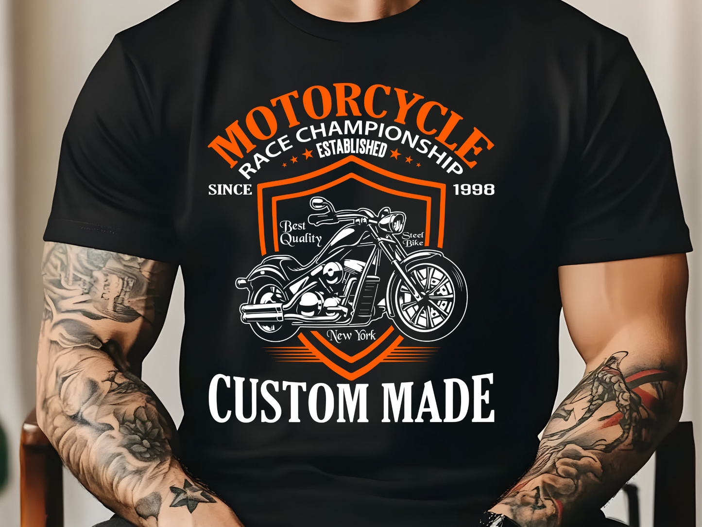 Custom made motorcycle tee