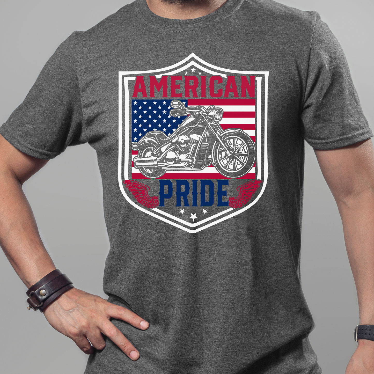 American pride motorcycle Tshirt